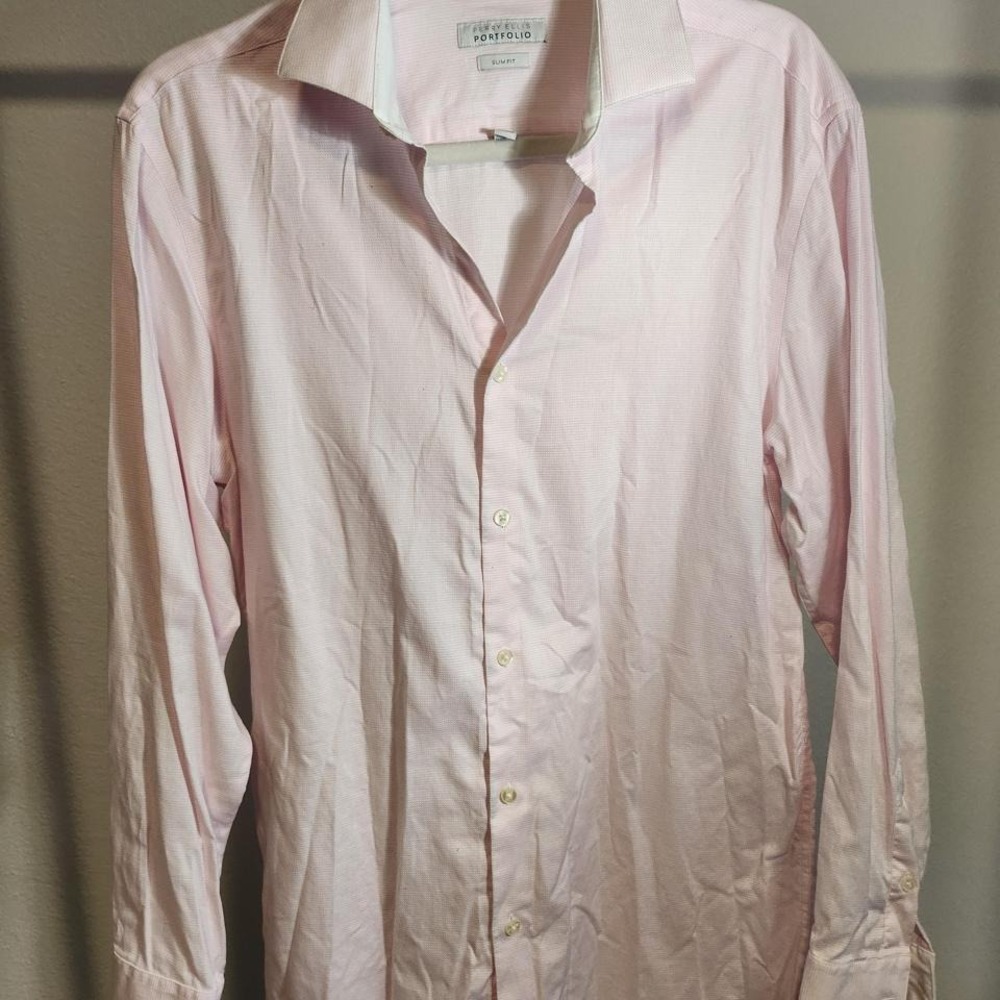 PINK PERRY ELLIS SLIM FIT SHIRT